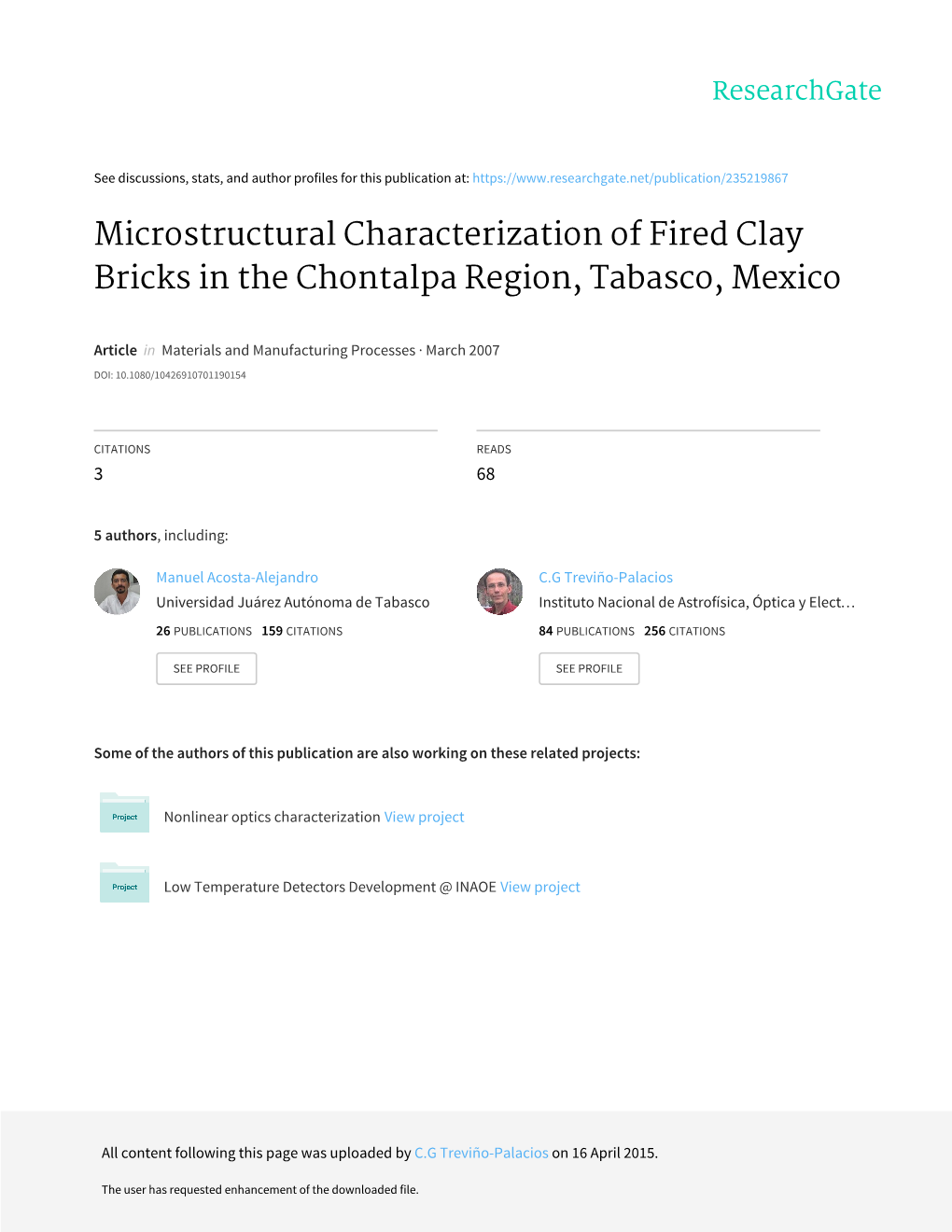 Microstructural Characterization of Fired Clay Bricks in the Chontalpa Region, Tabasco, Mexico