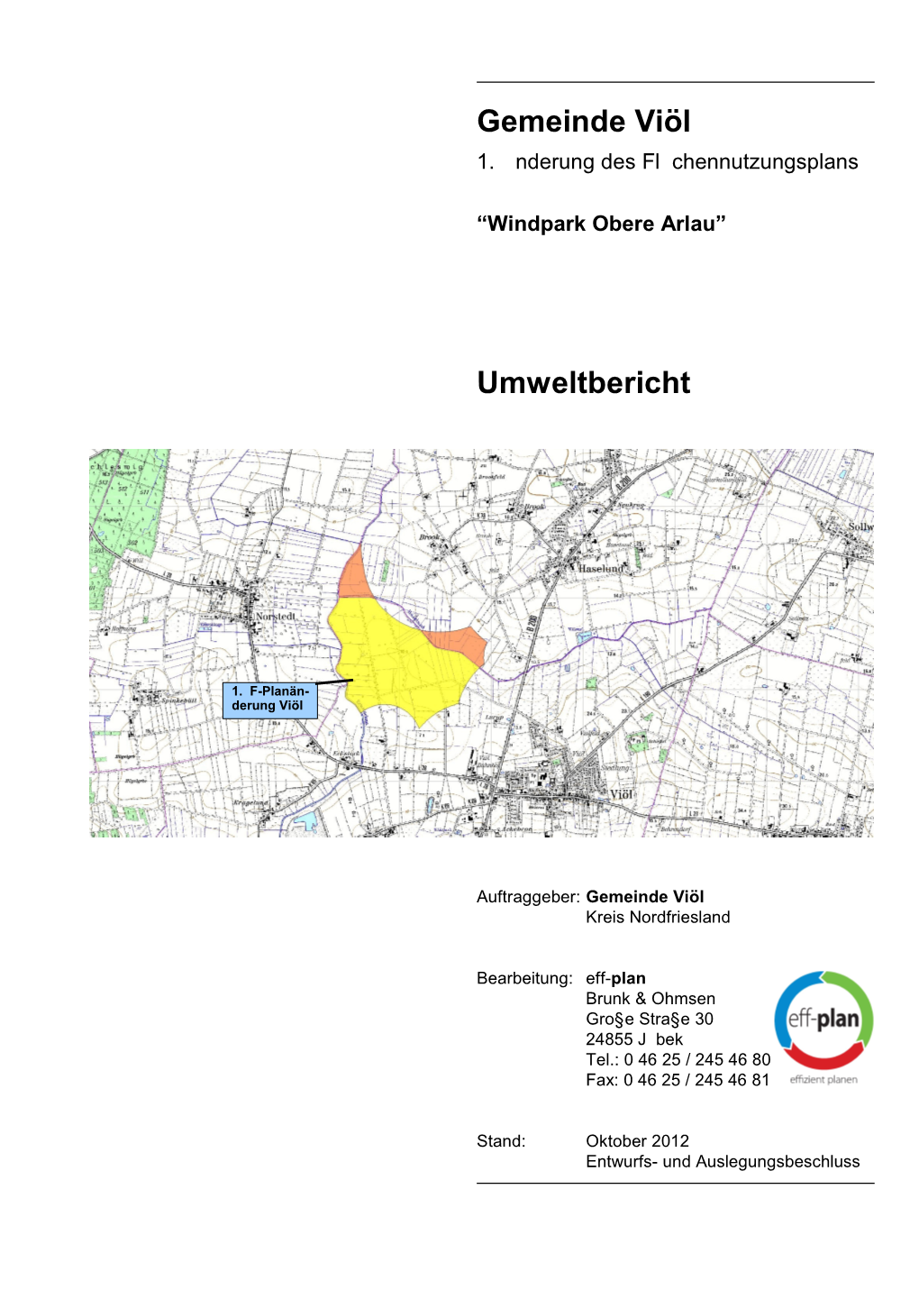 Begründung Zum B-Plan Nr. 15 Risum-Lindholm, Vorentwurf