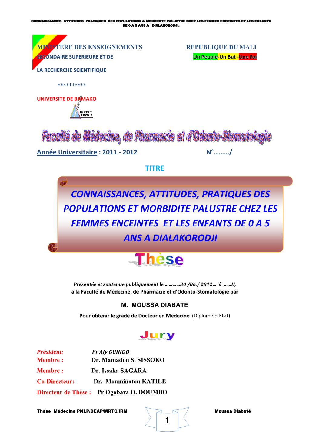 Connaissances, Attitudes, Pratiques Des Populations