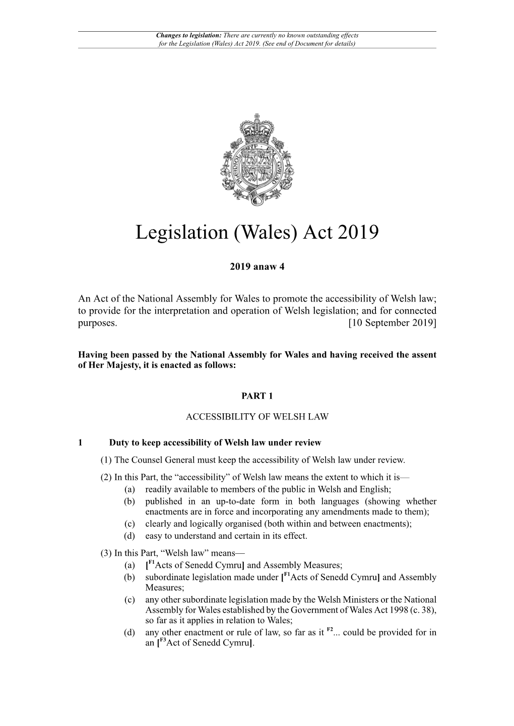 (Wales) Act 2019