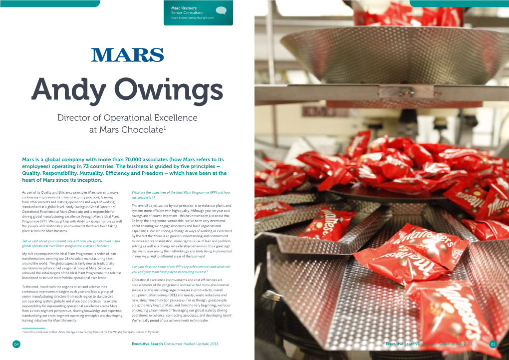 Andy Owings Director of Operational Excellence at Mars Chocolate1