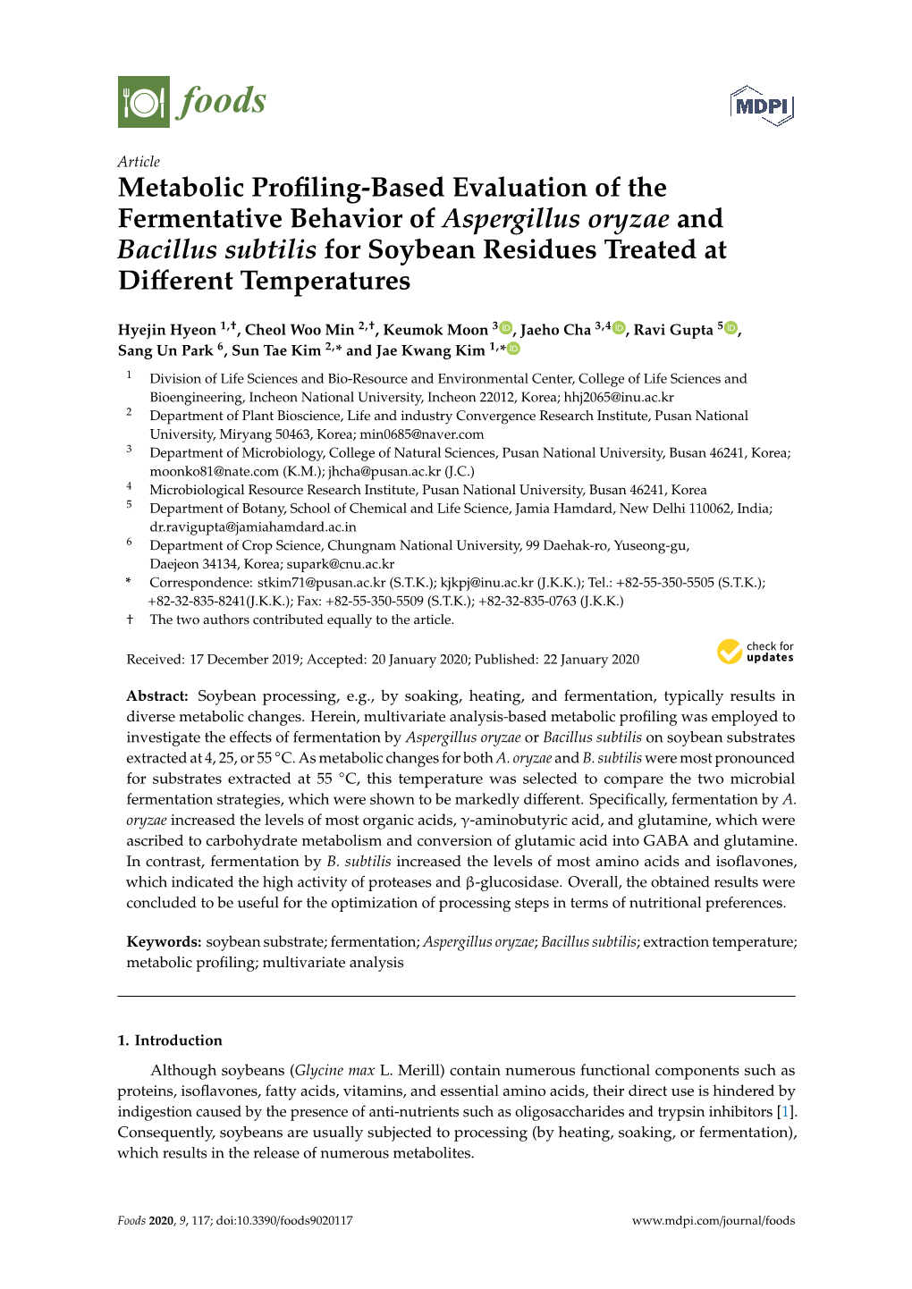 Metabolic Profiling-Based Evaluation of the Fermentative