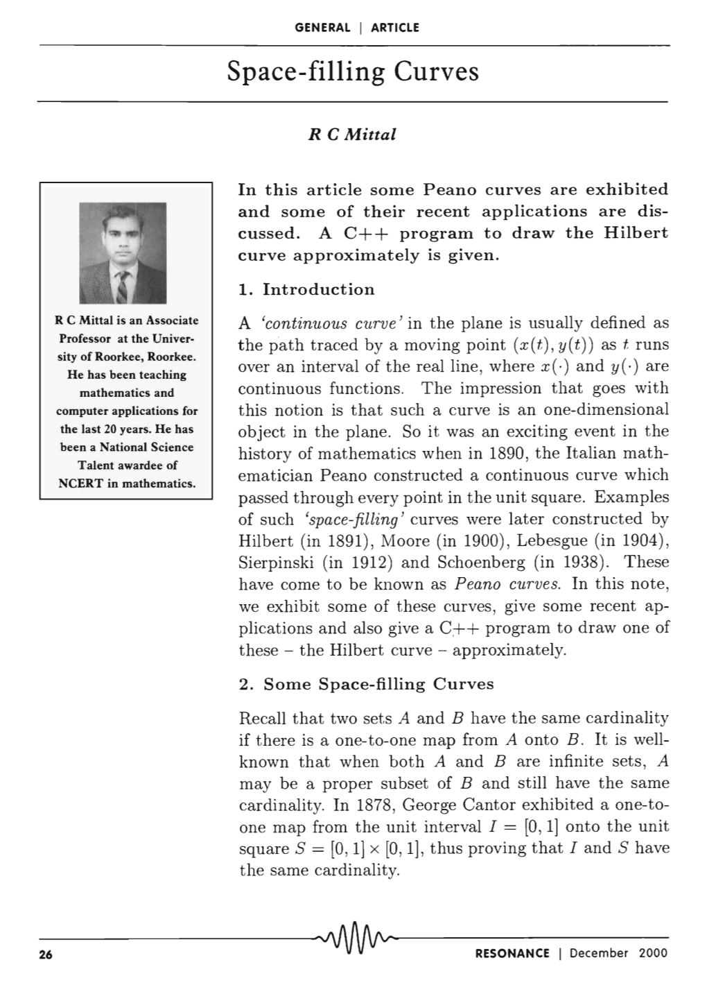 Space-Filling Curves ---~