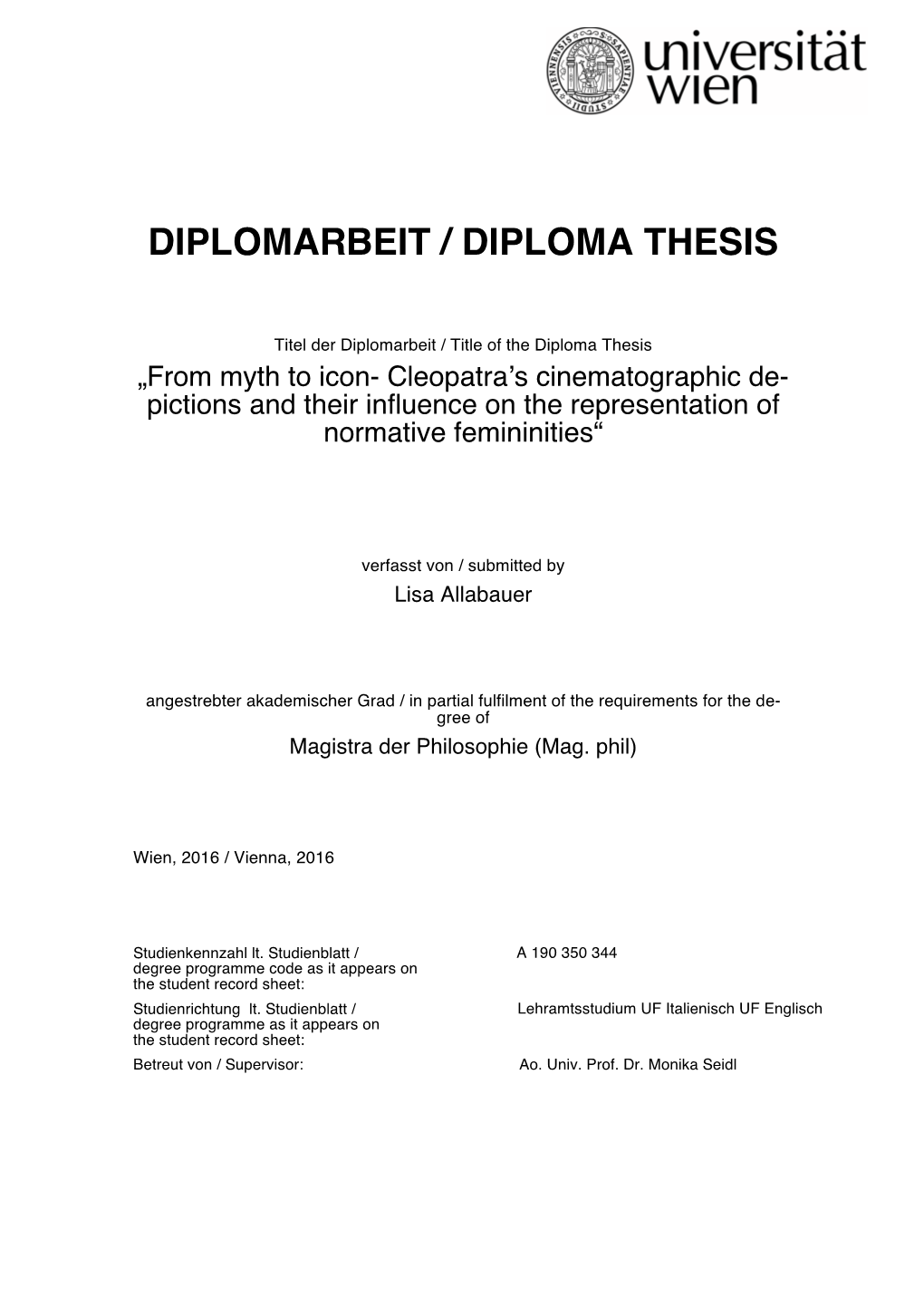 Diplomarbeit / Diploma Thesis