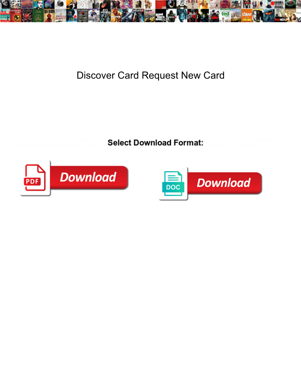 Discover Card Request New Card