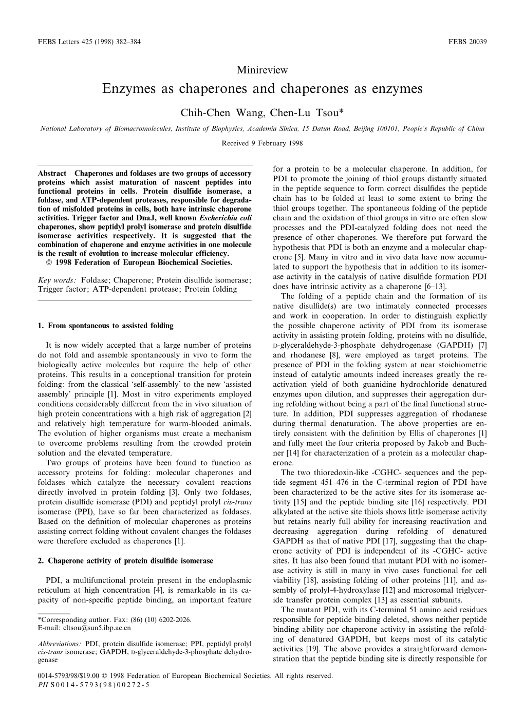 Enzymes As Chaperones and Chaperones As Enzymes