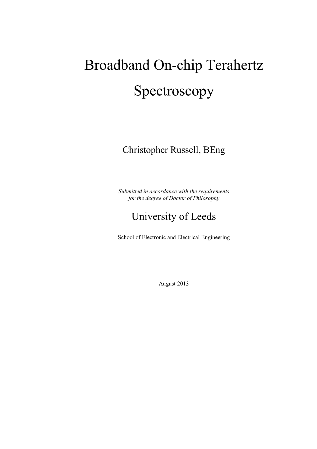 Broadband On-Chip Terahertz Spectroscopy