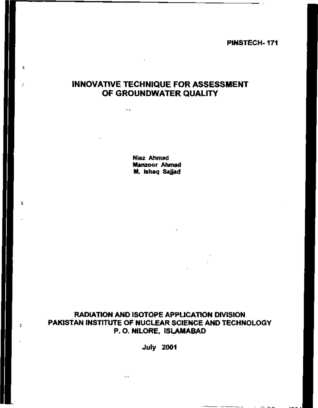 Innovative Technique for Assessment of Groundwater Quality