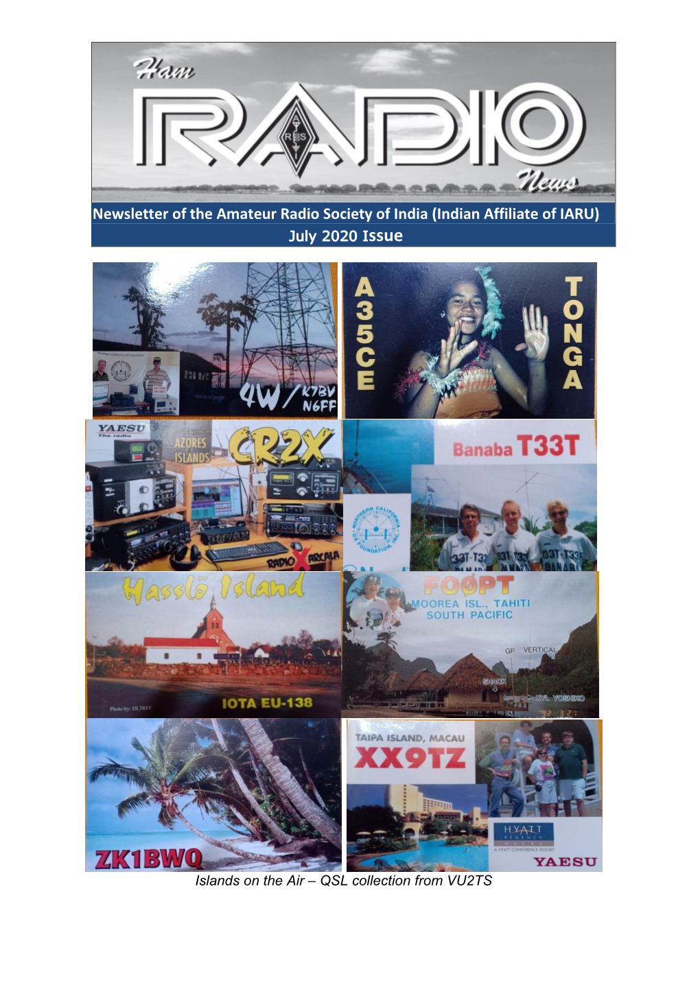 Newsletter of the Amateur Radio Society of India (Indian Affiliate of IARU) July 2020 Issue