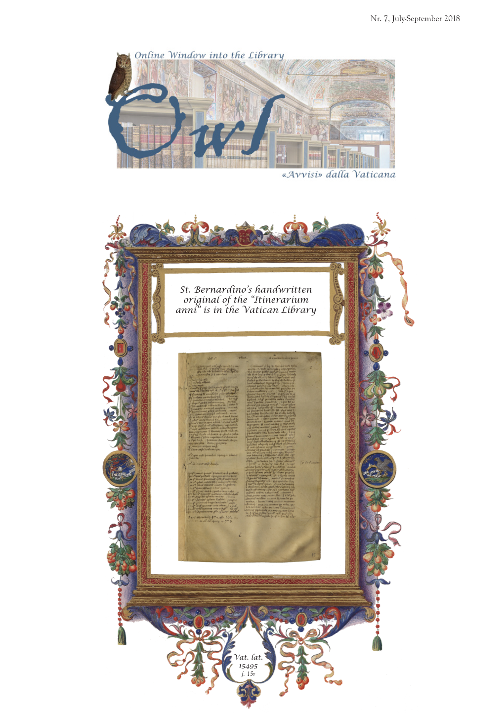 “Itinerarium Anni” Is in the Vatican Library