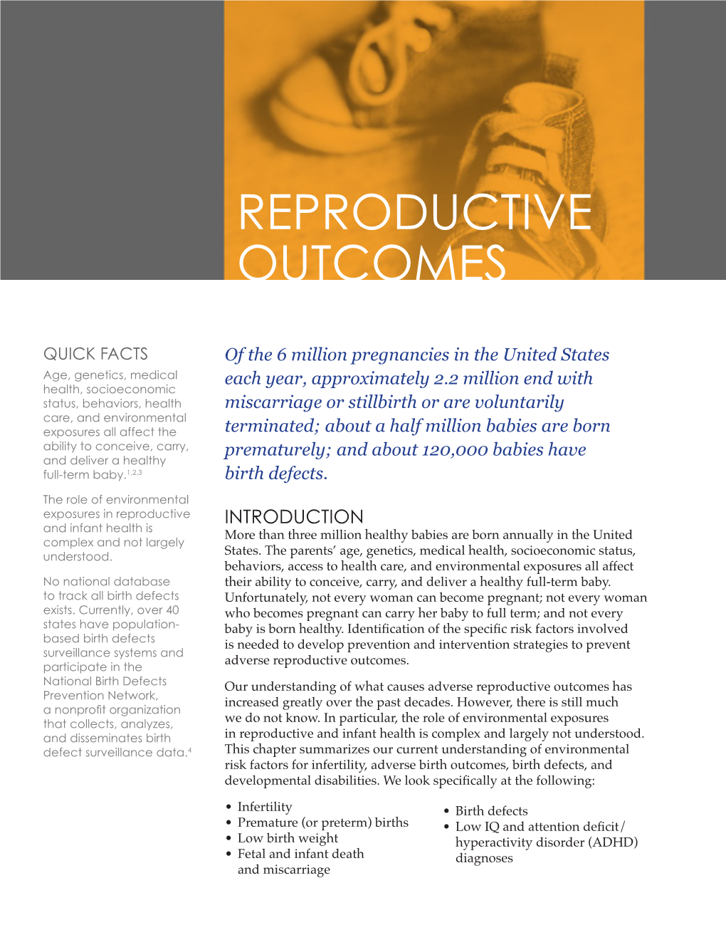 Picture of Americia Reproductive Outcomes Fact Sheet