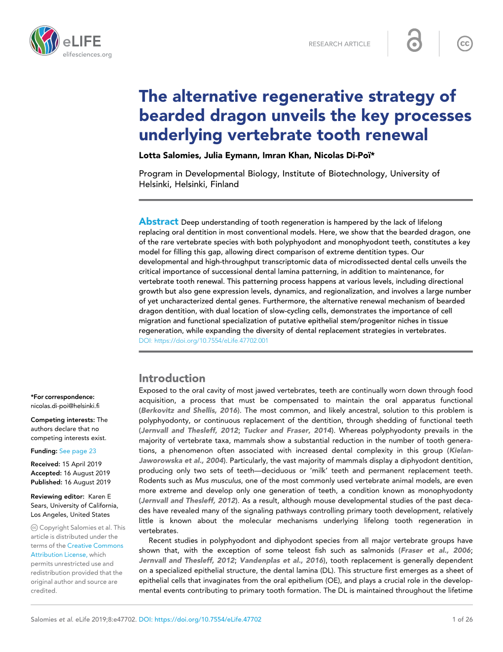 The Alternative Regenerative Strategy of Bearded Dragon Unveils the Key