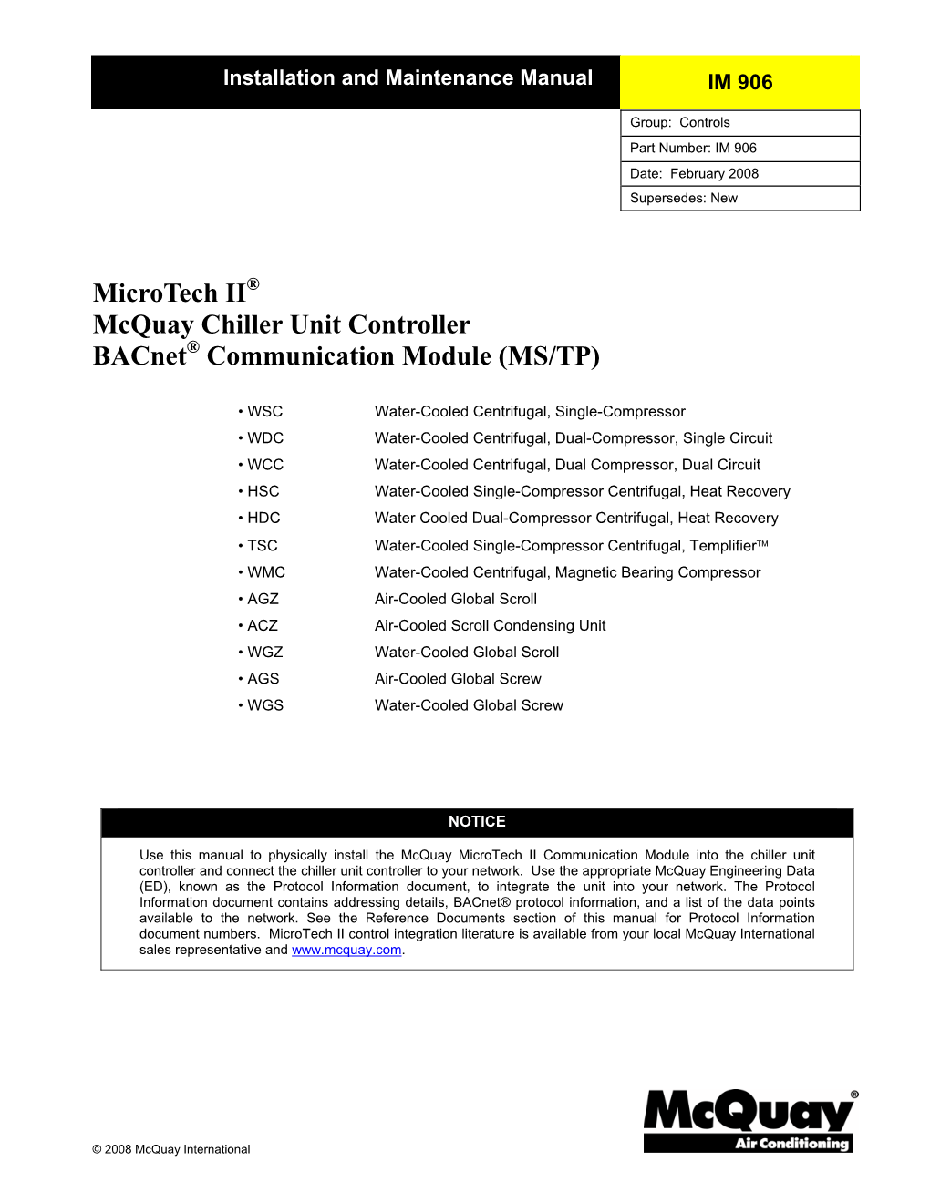 Bacnet Communication Module Installation and Maintenance