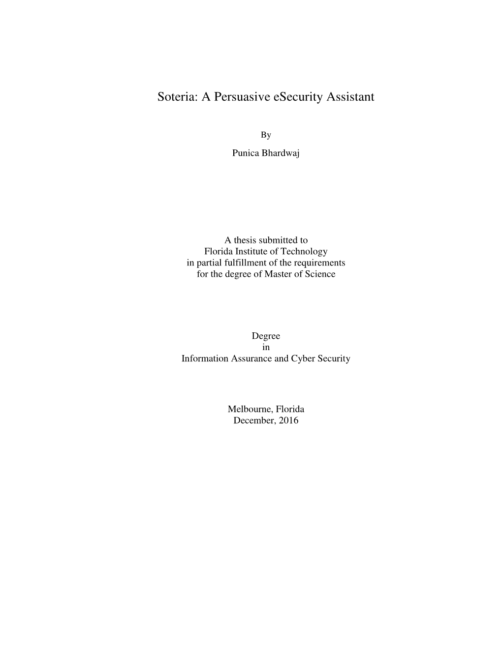 Soteria: a Persuasive Esecurity Assistant