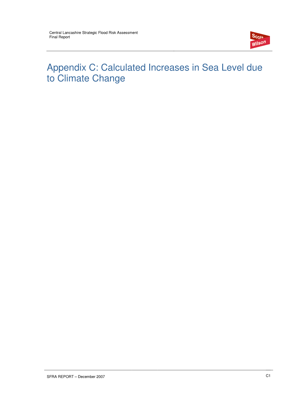 Appendix C: Calculated Increases in Sea Level Due to Climate Change