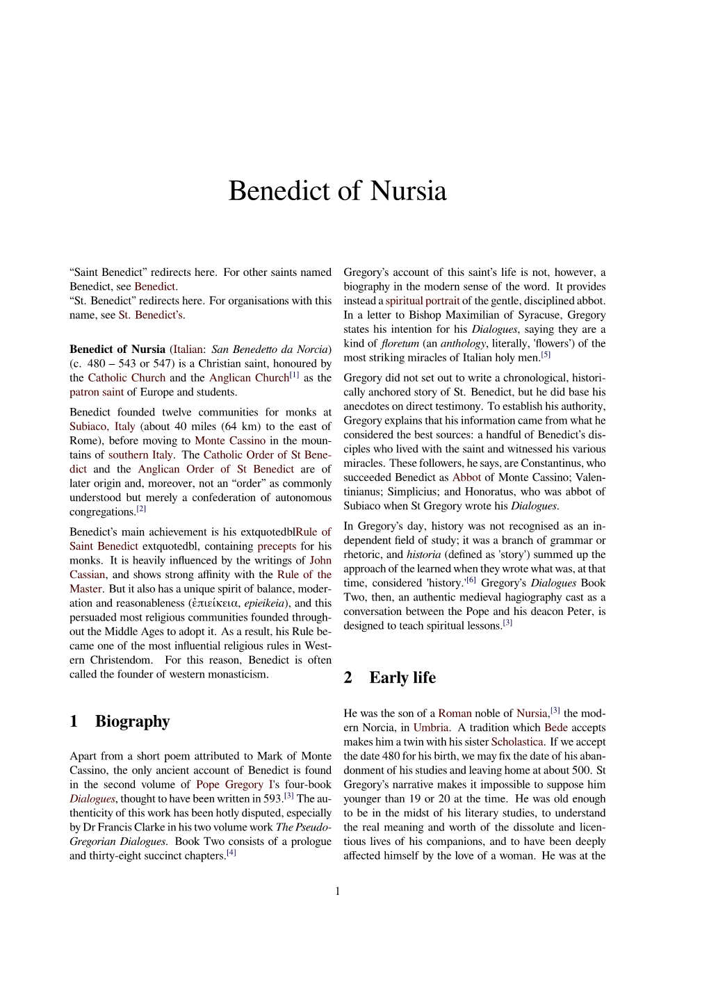 Benedict of Nursia