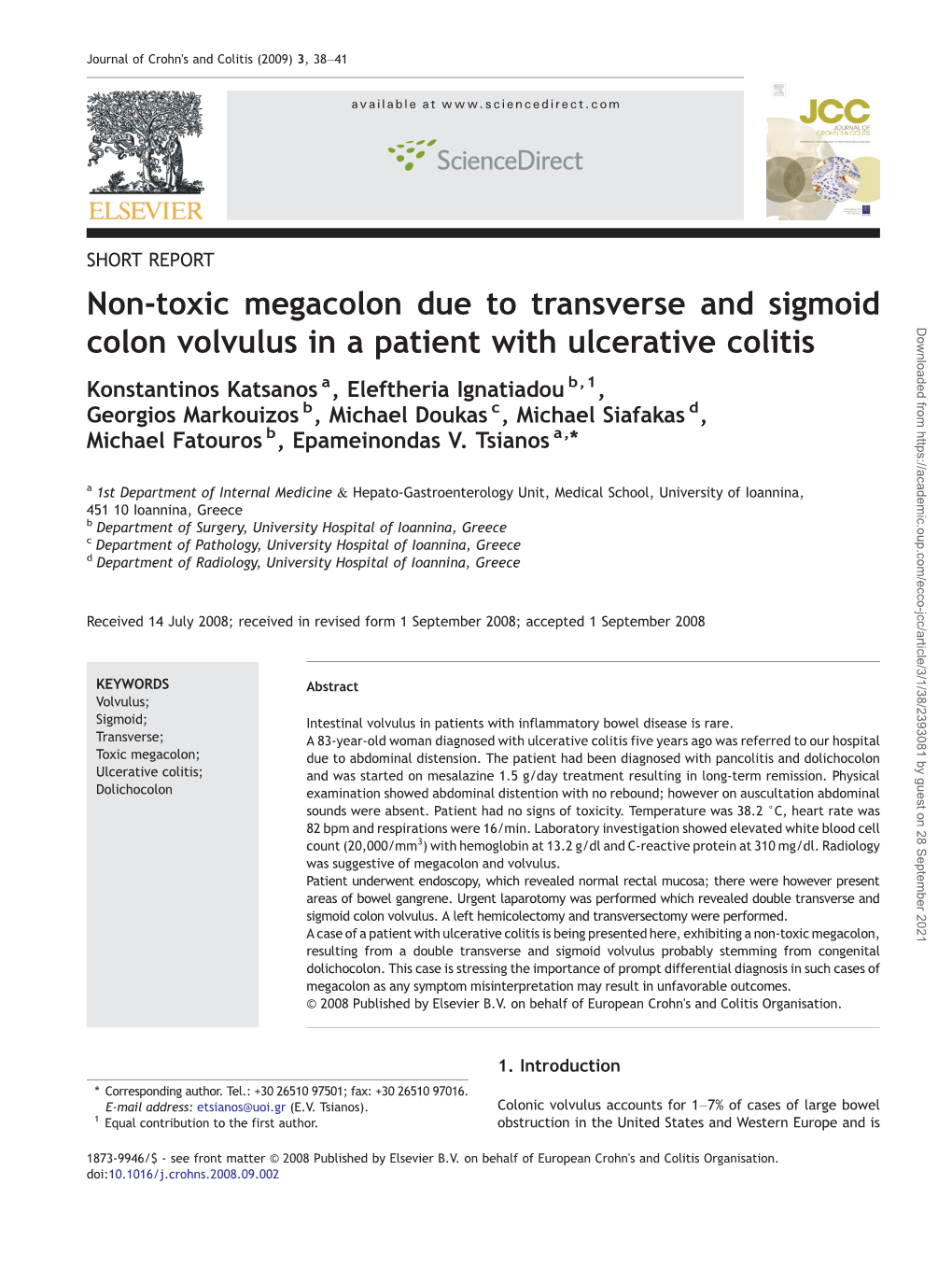 Non-Toxic Megacolon Due to Transverse and Sigmoid Colon