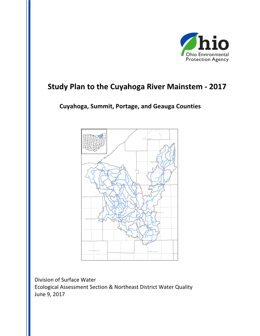 Study Plan to the Cuyahoga River Mainstem - 2017