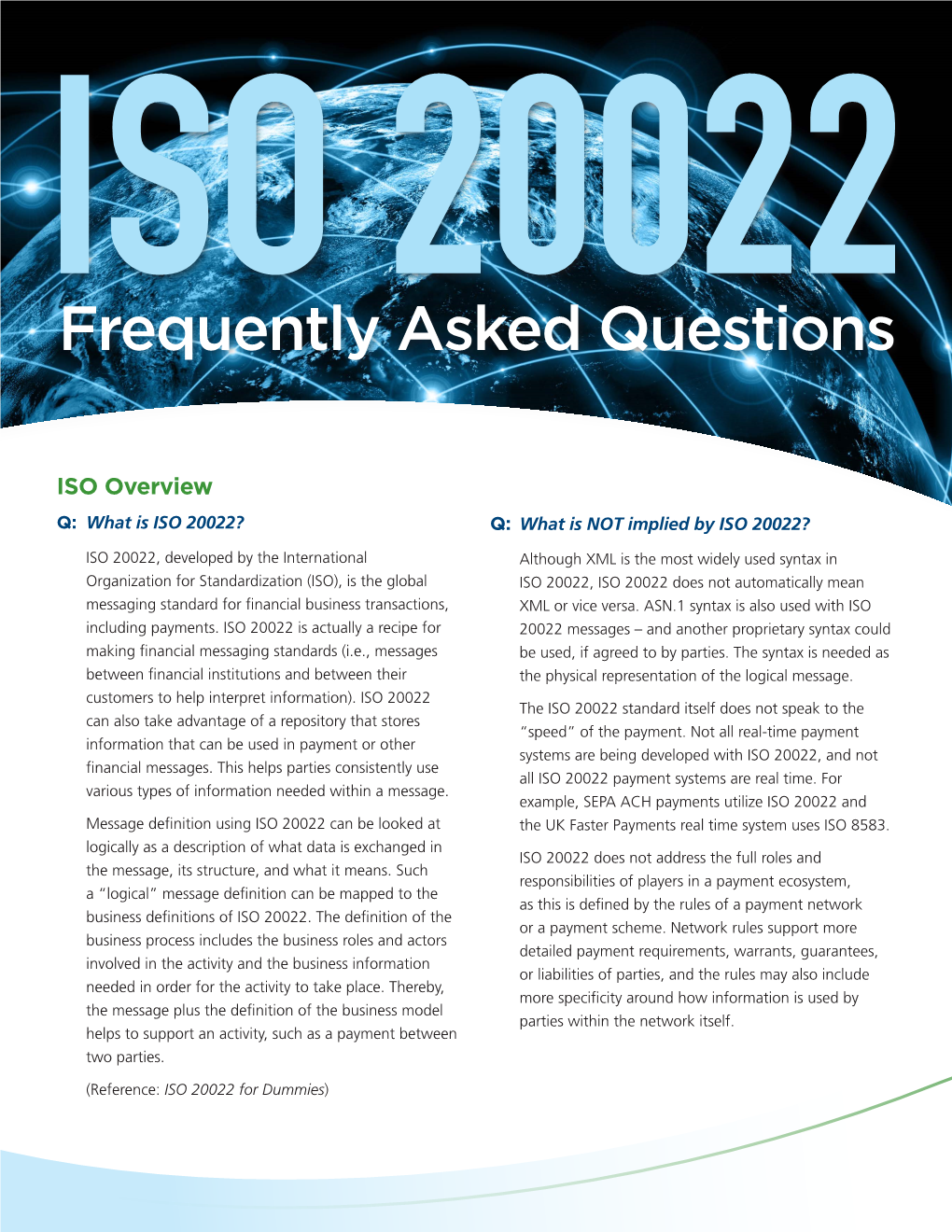 Nacha ISO 20022 Frequently Asked Questions