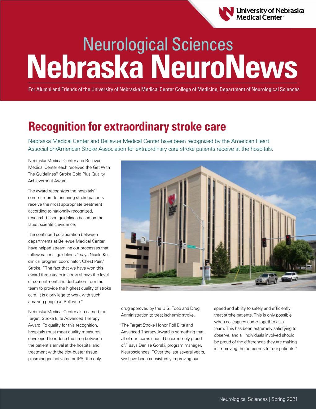 Nebraska Neuronews for Alumni and Friends of the University of Nebraska Medical Center College of Medicine, Department of Neurological Sciences