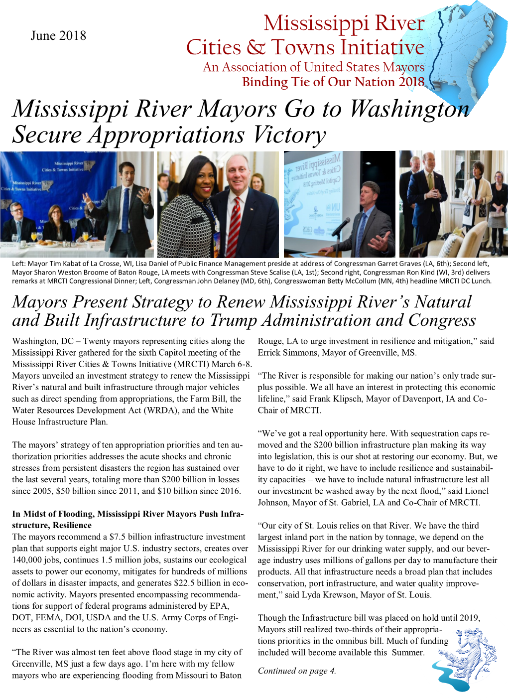 Mississippi River Mayors Go to Washington Secure Appropriations