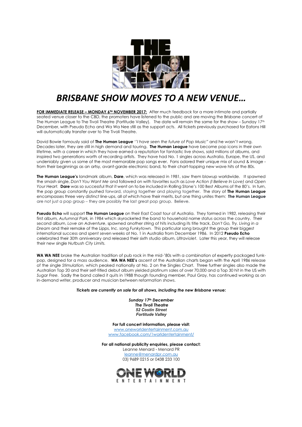 Brisbane Show Moves to a New Venue…