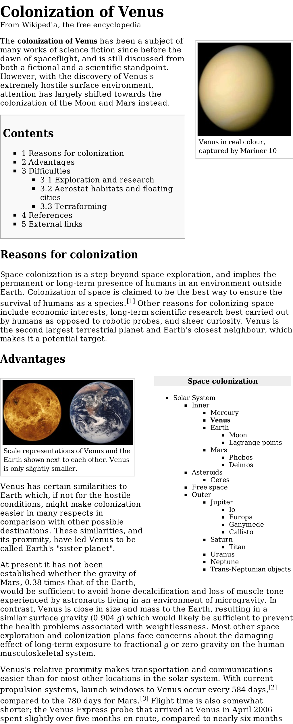 Colonization of Venus from Wikipedia, the Free Encyclopedia