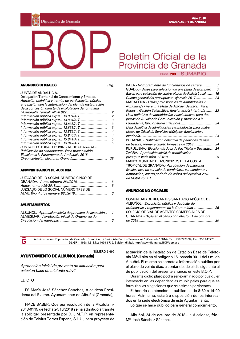 BOP 209, Mi.Rcoles 31 De Octubre.Qxd