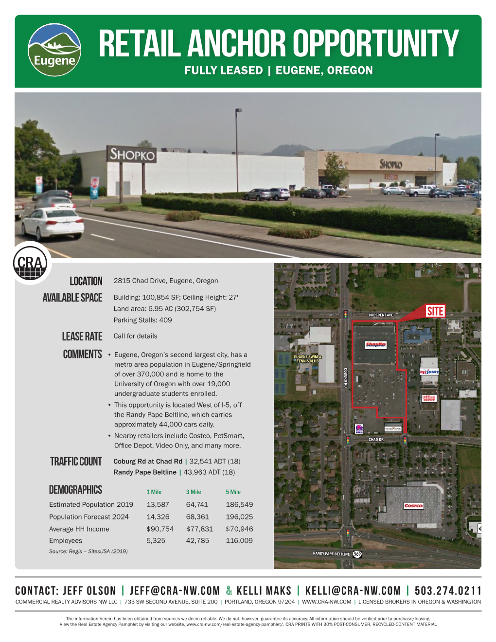 Retail Anchor Opportunity Fully Leased | Eugene, Oregon