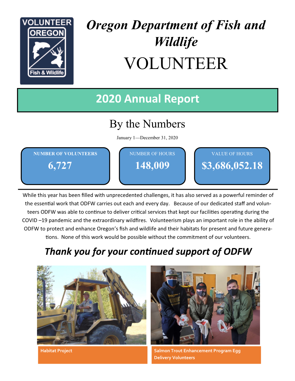 Volunteer Program Annual Report 2020