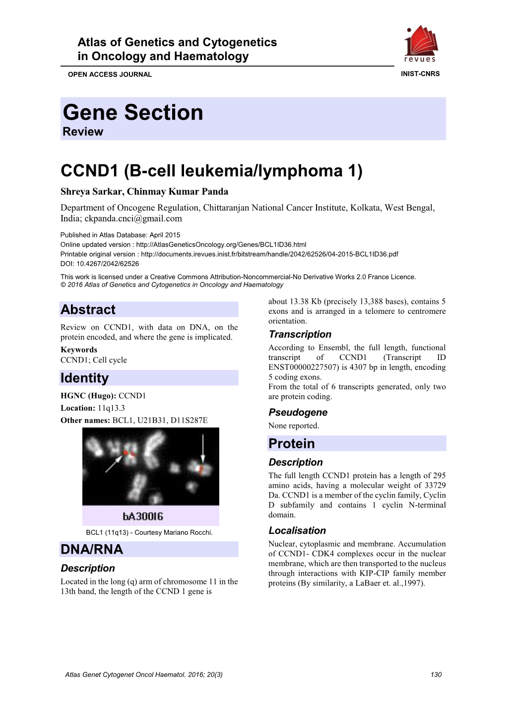 Gene Section Review