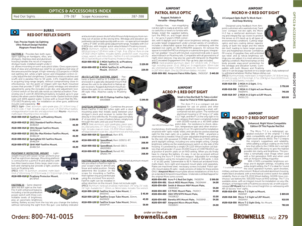 Optics & Accessories 279-288