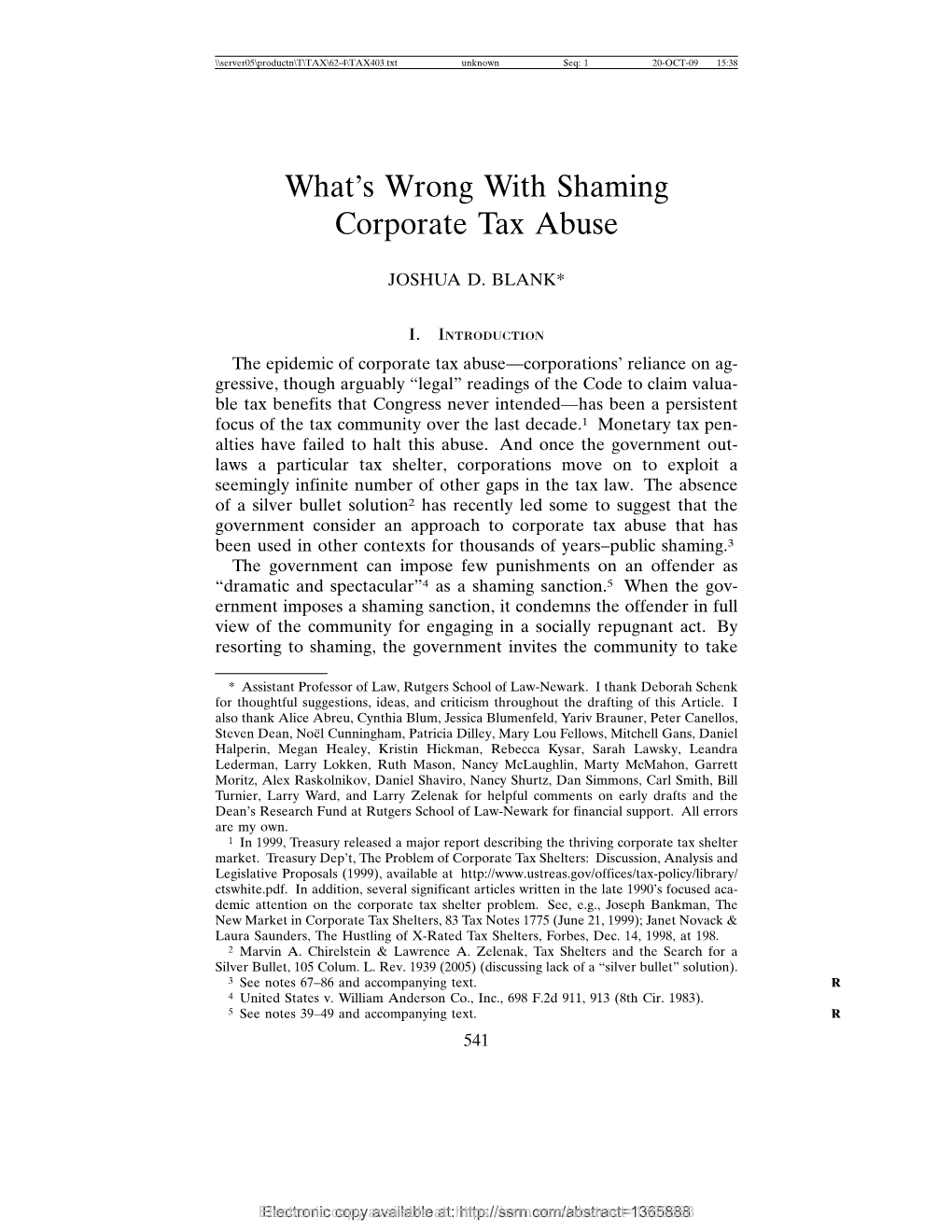 What's Wrong with Shaming Corporate Tax Abuse