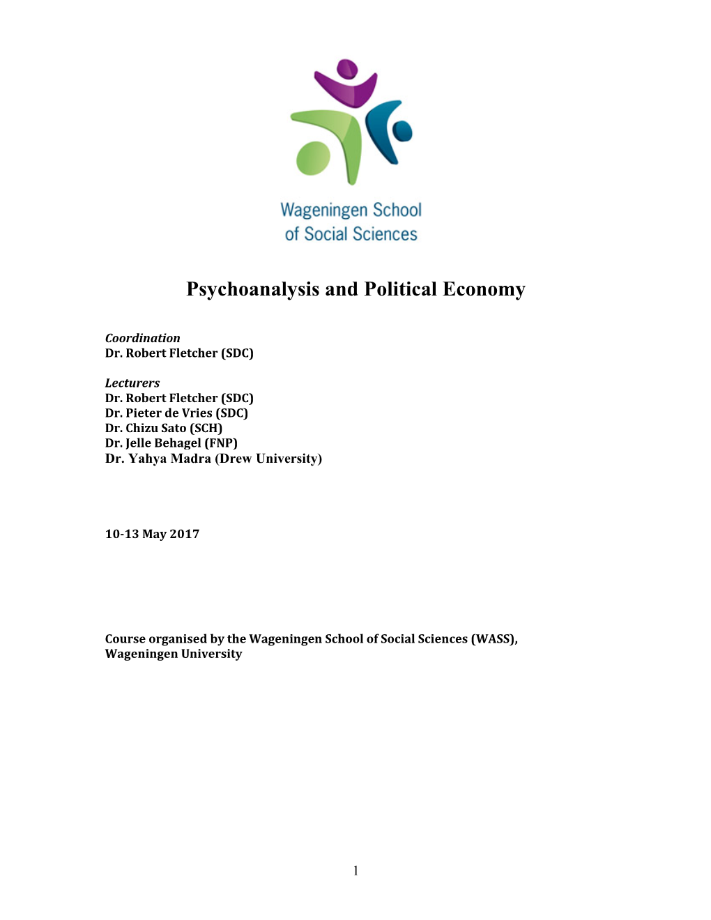 Psychoanalysis and Political Economy