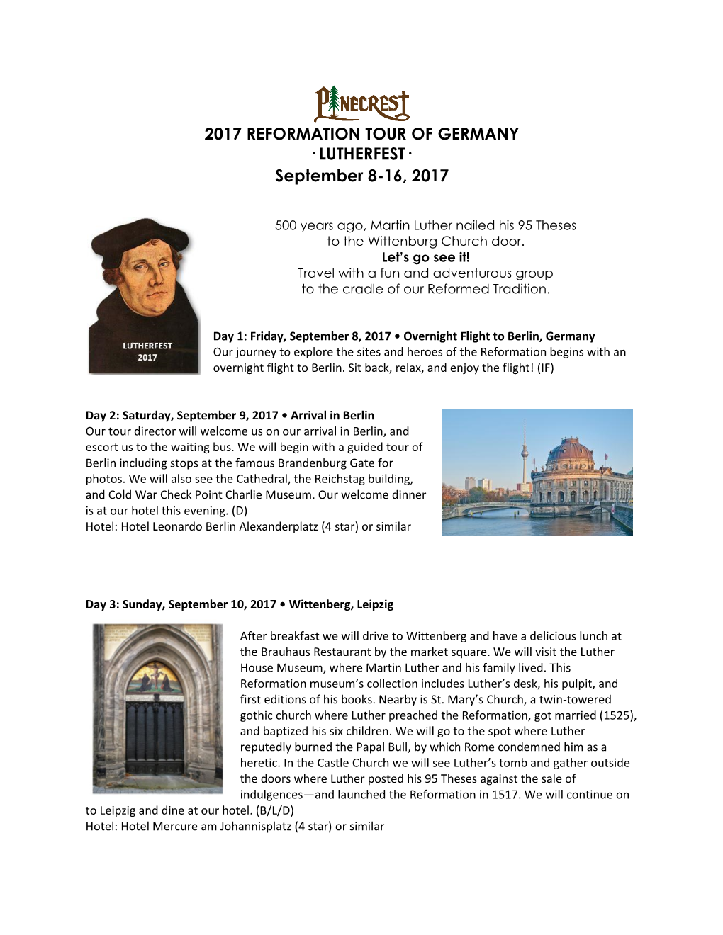 2017 Reformation Tour of Germany ·Lutherfest