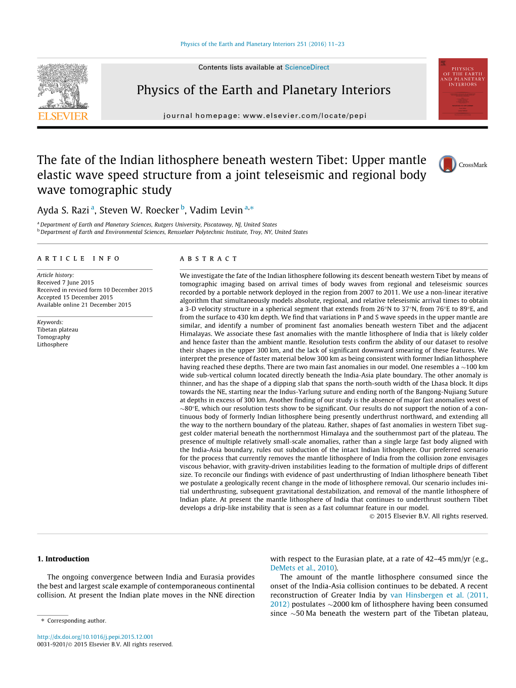 The Fate of the Indian Lithosphere Beneath Western Tibet: Upper Mantle Elastic Wave Speed Structure from a Joint Teleseismic