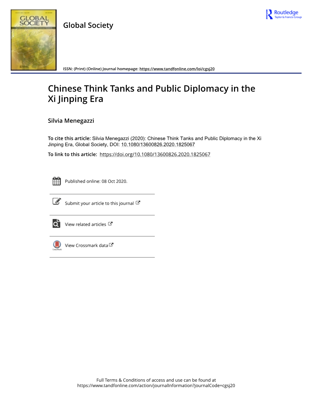 Chinese Think Tanks and Public Diplomacy in the Xi Jinping Era