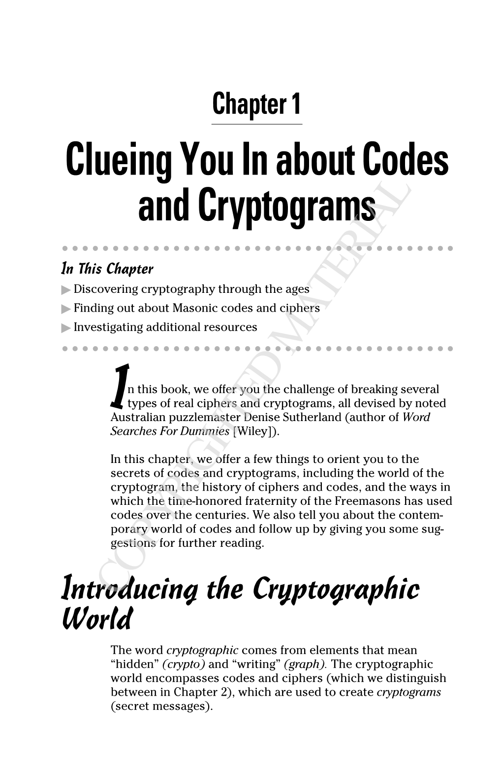 Clueing You in About Codes and Cryptograms
