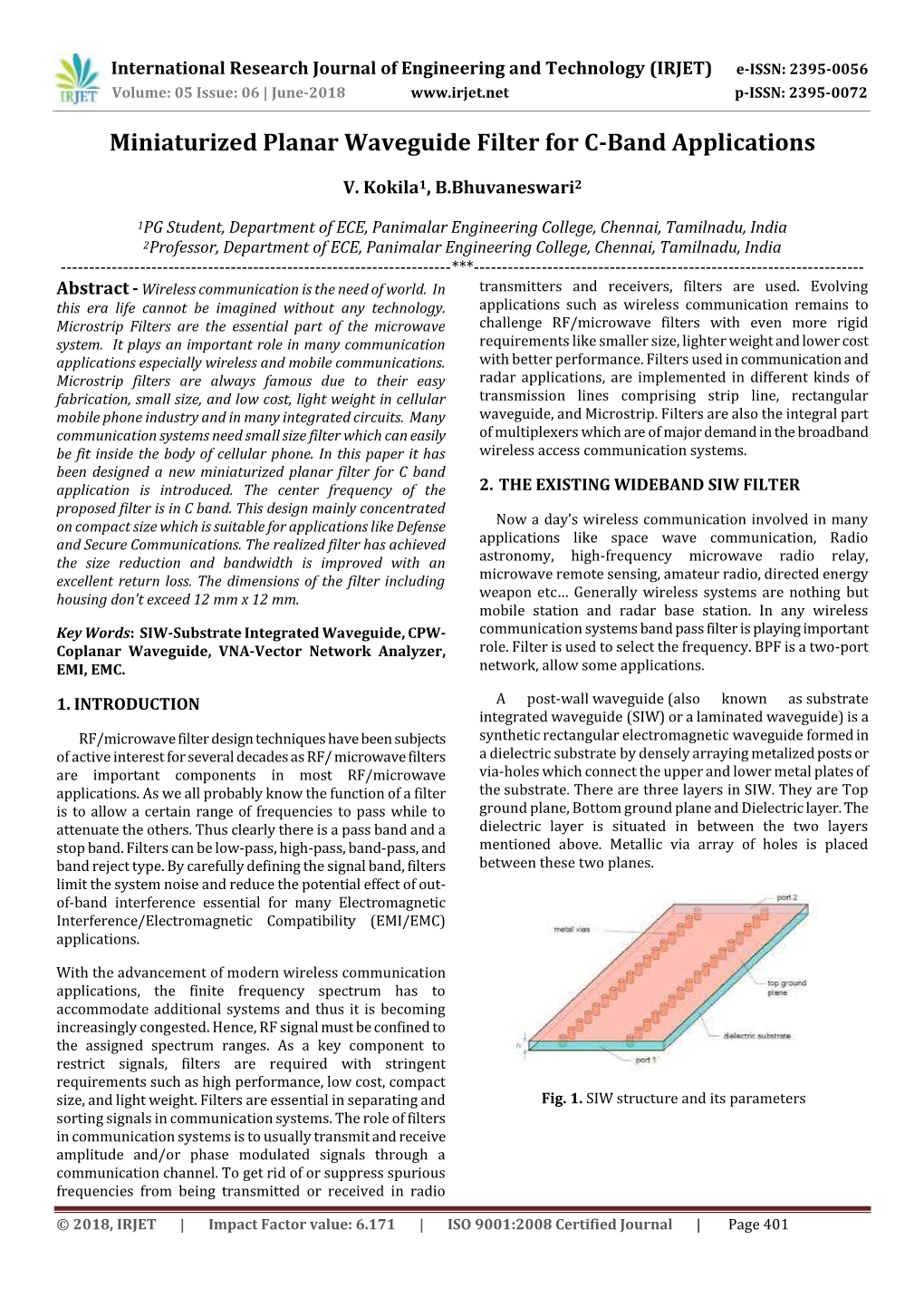 Miniaturized Planar Waveguide Filter for C-Band Applications