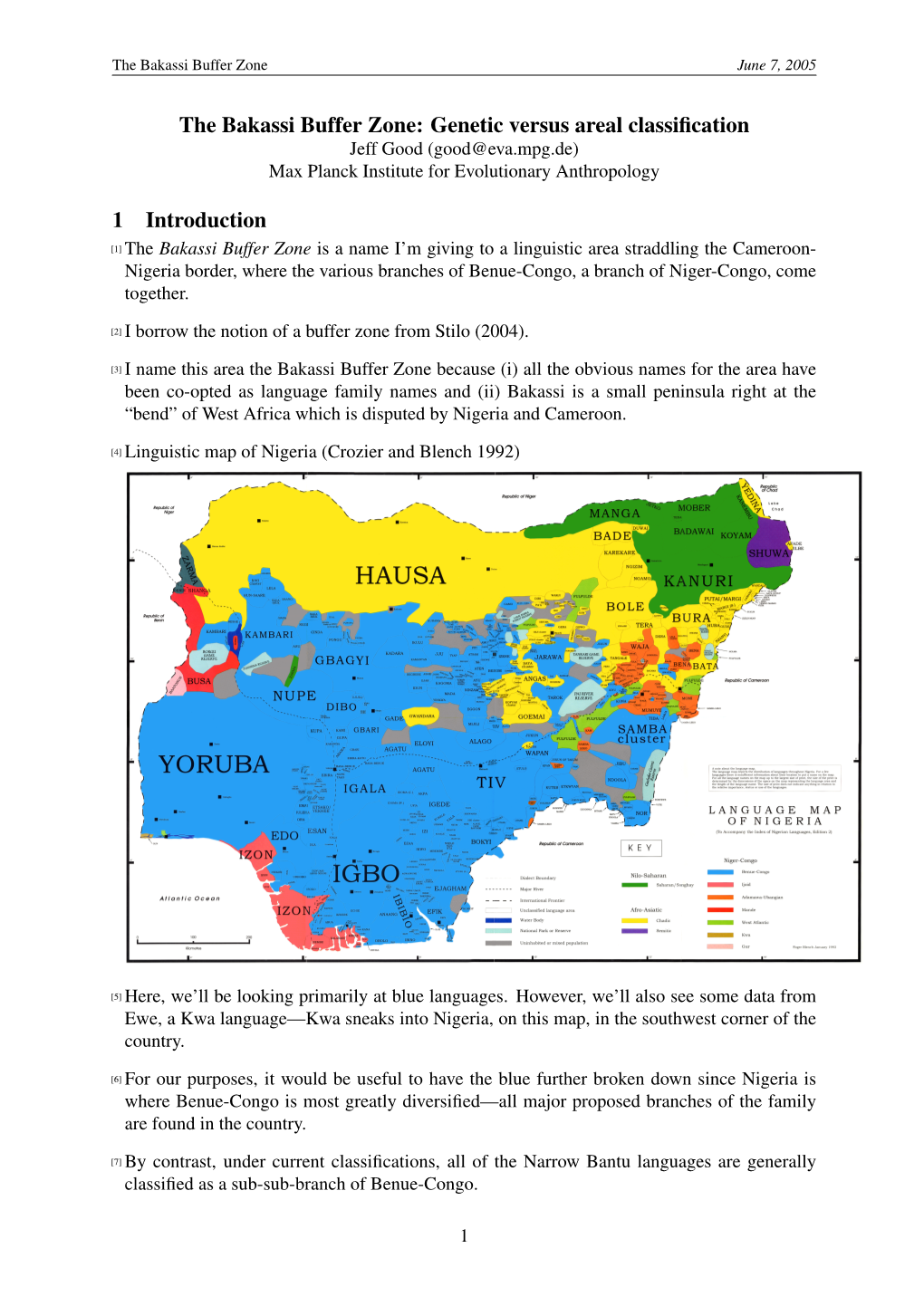 The Bakassi Buffer Zone June 7, 2005