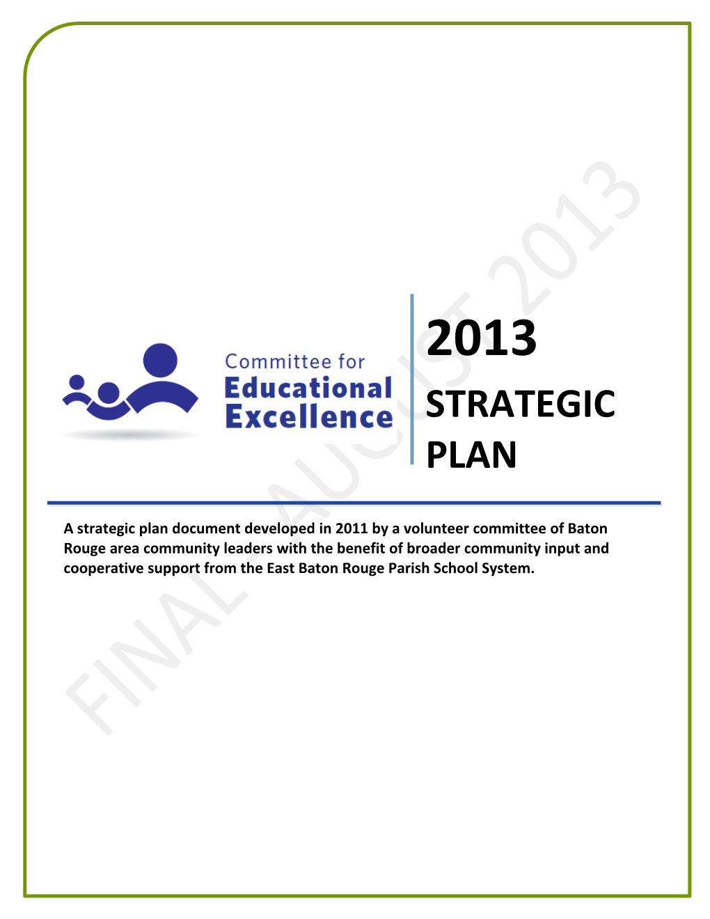 2013 Strategic Plan