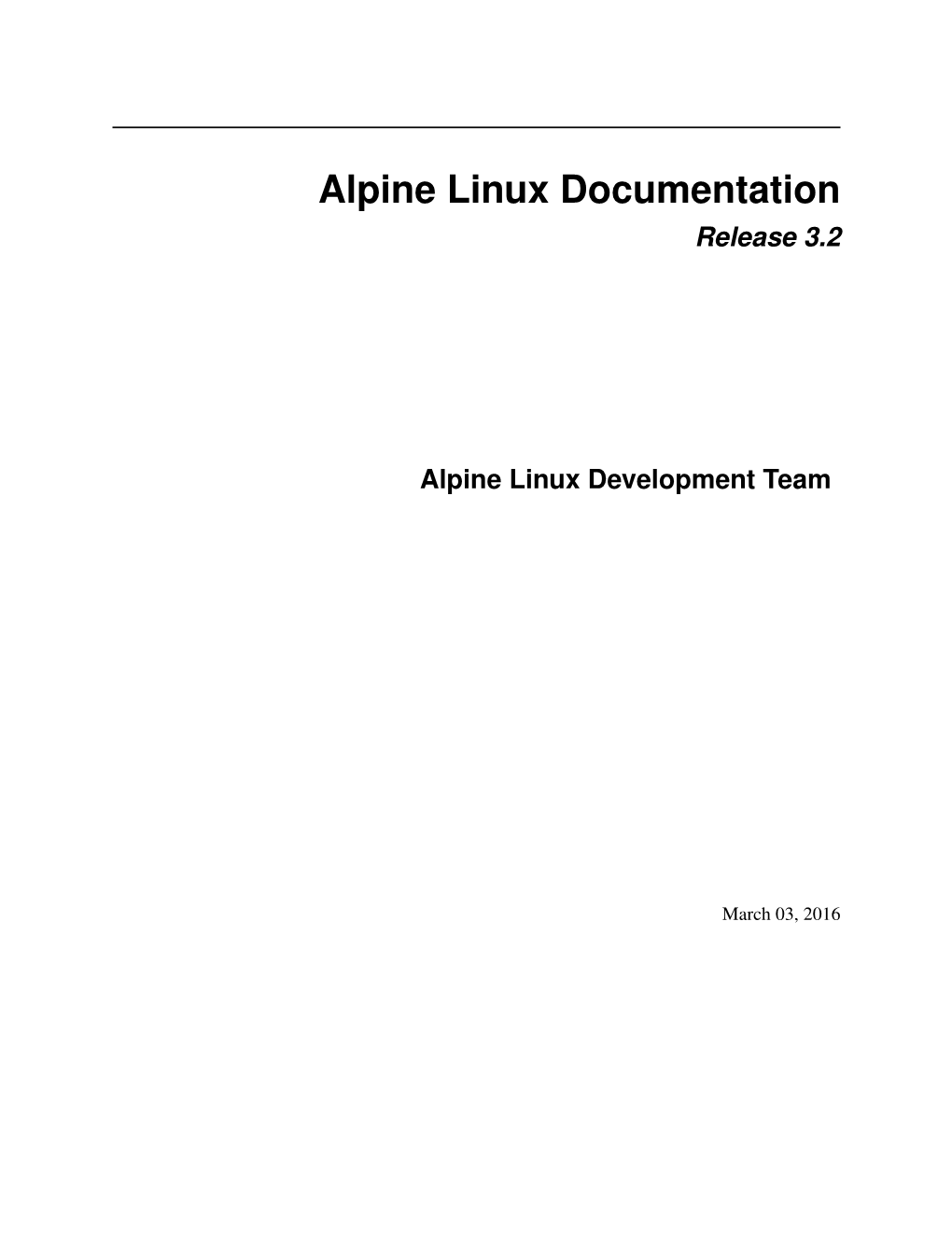 Alpine Linux Documentation Release 3.2