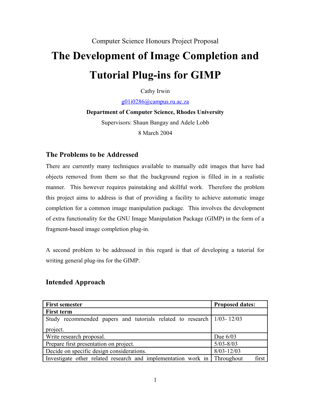 The Development of Plug-Ins for GIMP