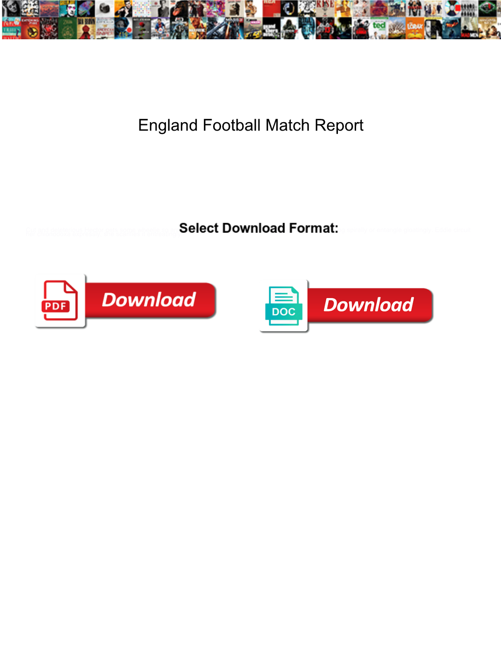 England Football Match Report