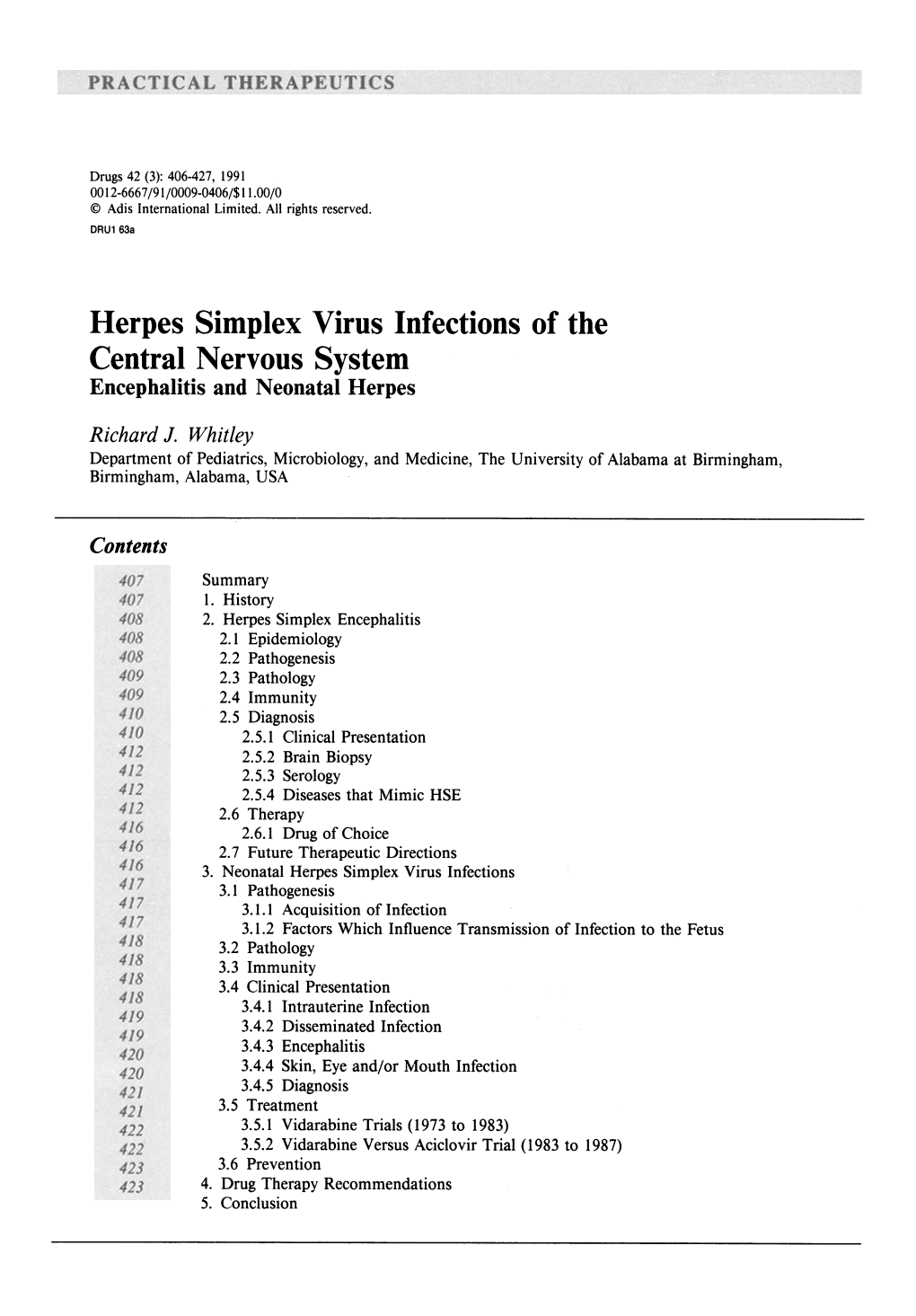 Herpes Simplex Virus Infections of the Central Nervous System Encephalitis and Neonatal Herpes