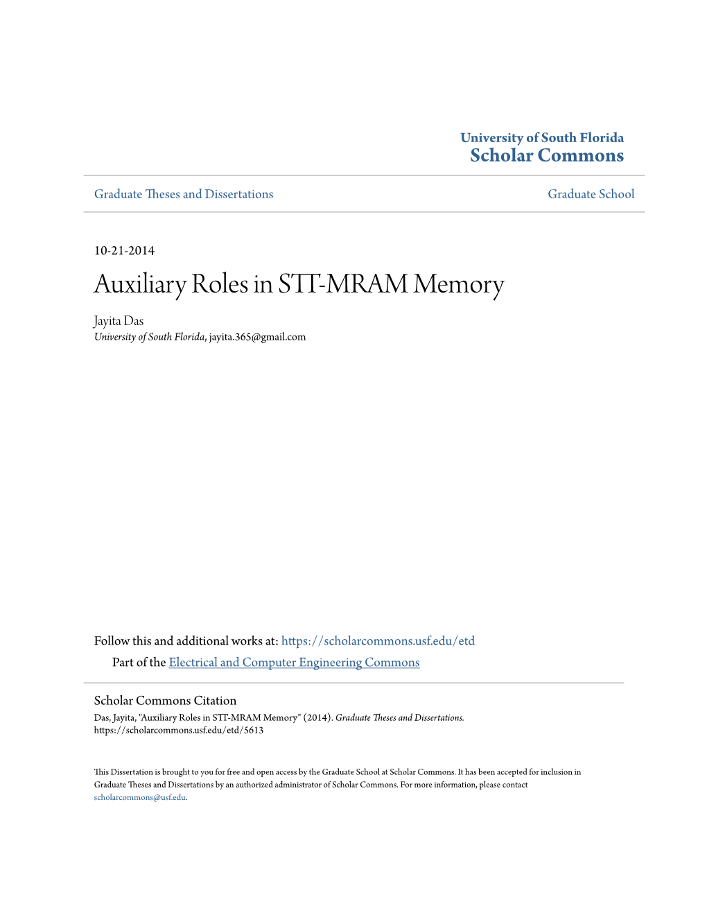 Auxiliary Roles in STT-MRAM Memory