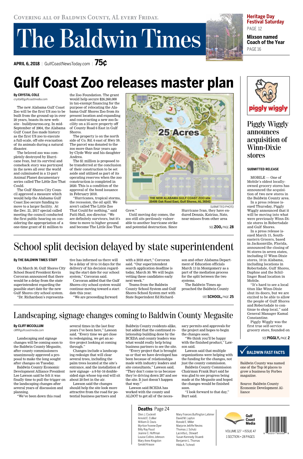 Gulf Coast Zoo Releases Master Plan by CRYSTAL COLE the Zoo Foundation