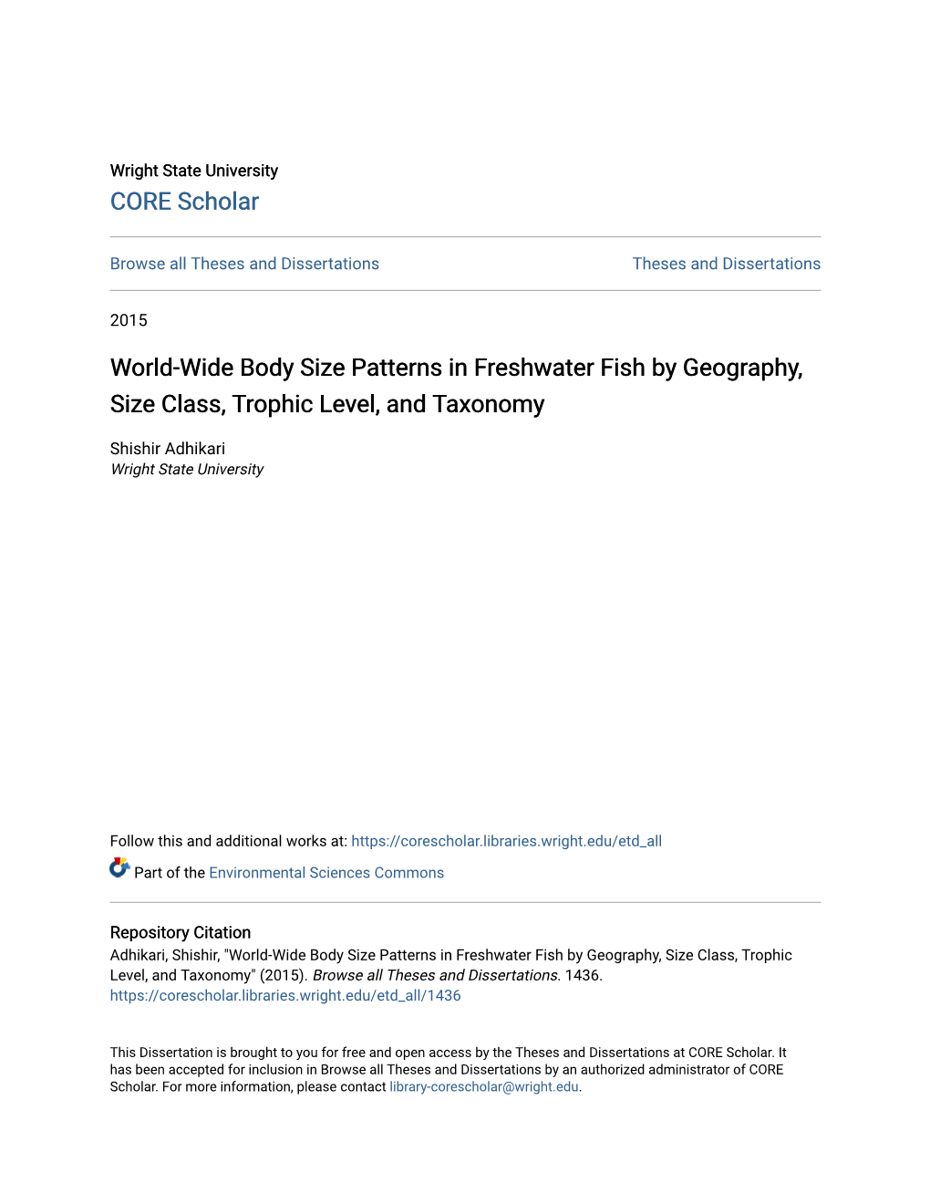 World-Wide Body Size Patterns in Freshwater Fish by Geography, Size Class, Trophic Level, and Taxonomy