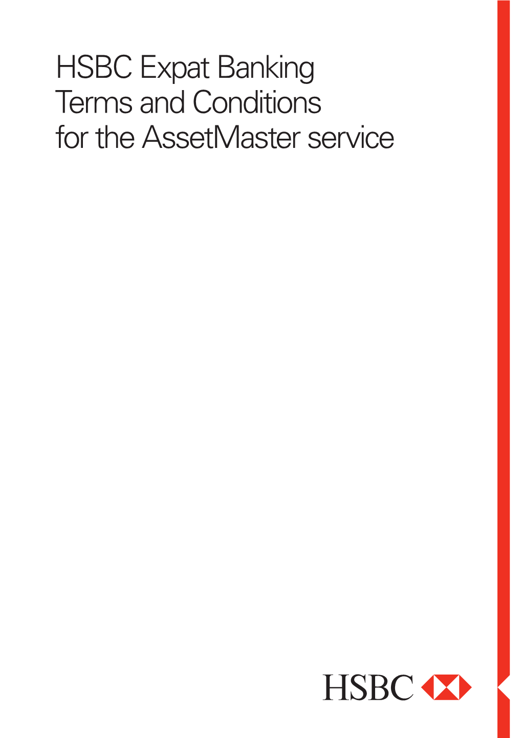HSBC Expat Banking Terms and Conditions for the Assetmaster