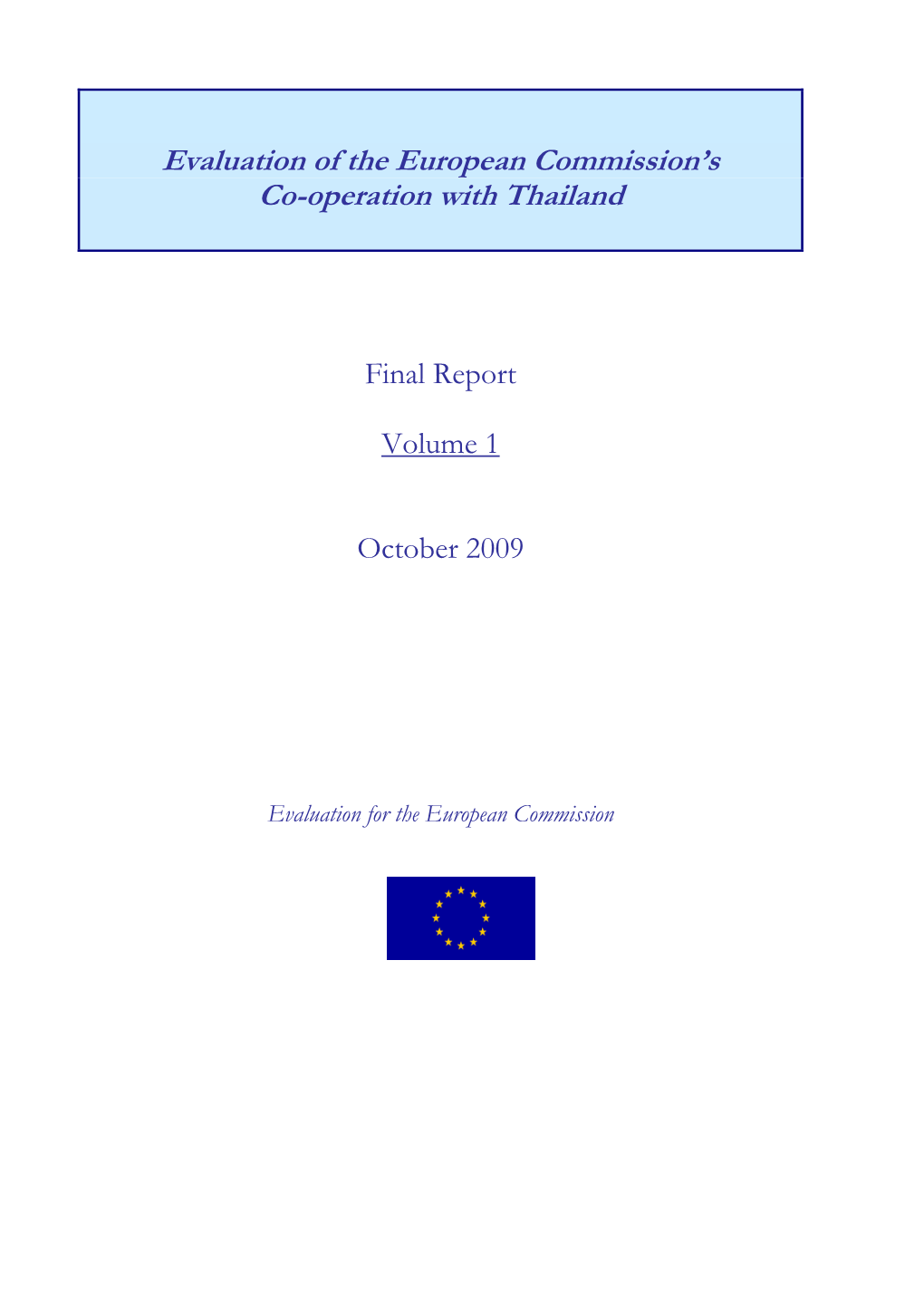 Evaluation of the European Commission's Co